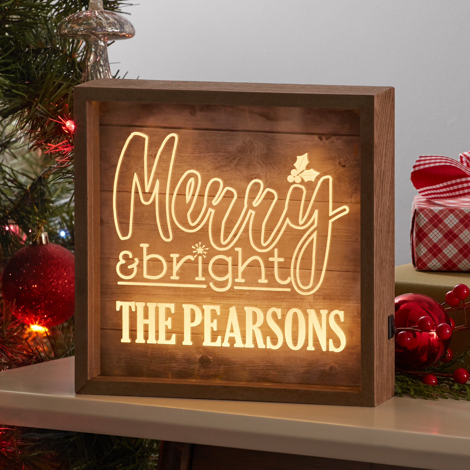 Personalized Merry & Bright Light Box