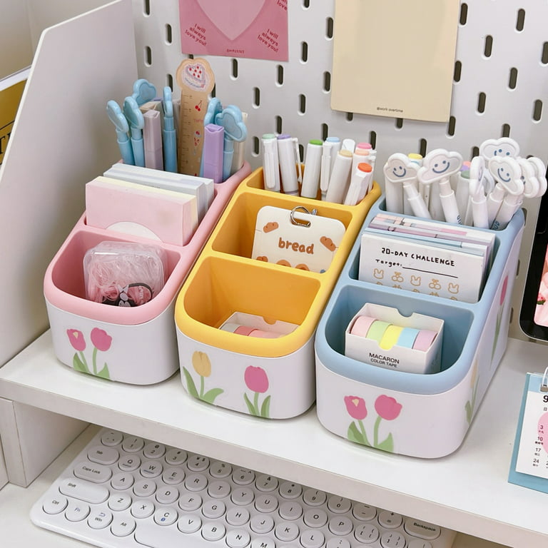  Stackable Desk Organizer with 2 Tier Drawers,Desk Storage Box  ,Plastic Makeup Organizer,Bathroom Organization Boxes,Desktop Box for  Office School Home,Makeup Storage Bathroom Organization Accessories :  Office Products
