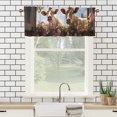 thumbnail image 3 of Cow Curtain Valance for Kitchen Rural Retro Wooden Barn Door Western Wild Flowers Window Valance for Living Room Bedroom, Kitchen Valance Rod Pocket Window Decor Curtain 54 by 18 in, 1 Panel, 3 of 6