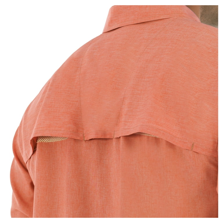 Guy Harvey Men's Long Sleeve Heather Textured Cationic Fishing Shirt, Size: Small