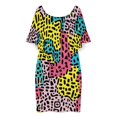 thumbnail image 3 of 90s Retro Memphis Style Women's Off The Shoulder Ruffles Summer Wedding Guest Loose Casual Party Beach Dress, 3 of 9