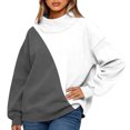 thumbnail image 5 of Wutalume Women's Fashion Floral Print Long Sleeve High Neck Sweatshirt Top, Elegant and Comfortable for Casual and Dressy Wear, with a Relaxed Fit and Beautiful Patterns,Dark Gray S, 5 of 5