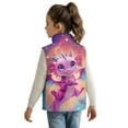 thumbnail image 2 of Uorisanigo Toddler Girls Boys Fleece Vest Jacket Puffy Kids Pink Dragon Print Outwear Fuzzy Full Zipper Vest Sleeveless Jacket with Pockets Fall Winter Outfits Clothes, 2 of 7