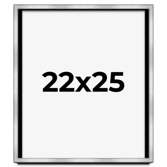 22x25 Shadow Box Frame Silver | 1.375 Inches Deep Real Wood Contemporary Shadowbox Display Frame |