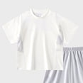 thumbnail image 4 of Kogui Kids Athletic Short Sleeve T-Shirt & Shorts Set, Sport Activewear for Boys Girls Breathable Summer Outfit 3T 4T (White,3-4 Years), 4 of 5