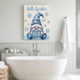 thumbnail image 5 of Canvas Wall Art, Blue Gnomes Christmas Framed Canvas Prints for Bathroom Hallway, Xmas Snowflake Hello Winter Small Gallery Wrapped Wall Decor for Home Office, Gifts, 8"x10" Ship Next Day, 5 of 8