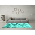 thumbnail image 3 of Ahgly Company Machine Washable Indoor Rectangle Abstract Turquoise Blue Modern Area Rugs, 8' x 10', 3 of 4