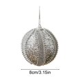 thumbnail image 3 of Silver Glitter Foam Christmas Ball Ornament, Rhinestone Beaded Hanging Bauble for Christmas Tree Decor Wreath Mantel Holiday Home Decor, 3 of 6