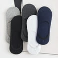 thumbnail image 3 of Eease 5 Pairs Men's Low Cut Socks No Show Invisible Anti-Skid Socks for Summer (Random Color), 3 of 7