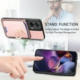 thumbnail image 4 of Classic Back Case for Motorola Moto G Play 4G 2024, with Removable Magnetic Card Slots Support Car Magnetic Mount with Finger Ring Stand Business Thin Fit Case for Moto G Play 4G 2024, Pink, 4 of 8