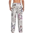 thumbnail image 3 of Uemuo Vintage Butterflies Pattern Men's Wide Leg Palazzo Lounge Pants with Pockets Light Weight Loose Comfy Casual Pajama Pants-Medium, 3 of 9