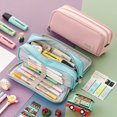 thumbnail image 3 of Bolsa de lápices para mujer y niña, estuche de lápices, bolsa de cosméticos, Linda bolsa de papelería de gran capacidad, estudiantes Kawaii, 3 of 4