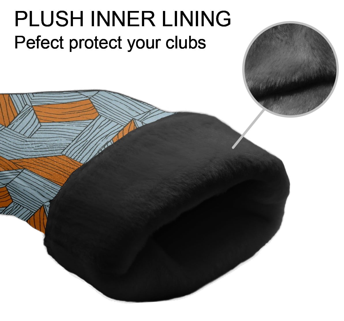 Golf Club Head Cover Waterproof Leather Golf Accessories HeadCovers Set Driver Headcover for Women Men Geometric Striped Grid