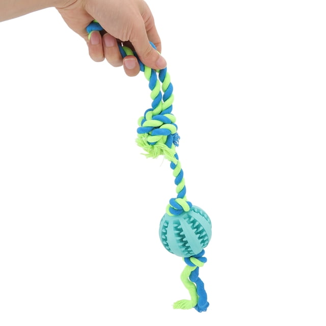 Dog Food Dispensing Ball Toy, Multifunctional Dog Teething Toy Rubber For Puppies For Playing Blue