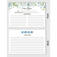 thumbnail image 3 of Inkdotpot 4x6 Inch Recipe Cards (Set of 50) , Thick Double Sided Premium Card Stock- Modern Style White Recipe Notecards for Weddings- Bridal- Baby Shower - Ferns Theme, 3 of 6