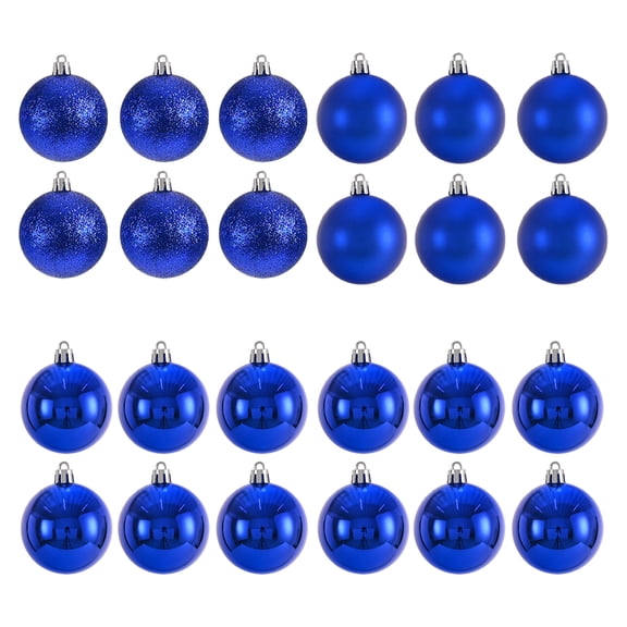 Wosthever 24 unids/set bolas colgantes fácil de Navidad esenciales bolas de decoración duraderas y confiables Kits de decoración para fiestas azul