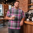 thumbnail image 2 of Domzest Men's Big and Tall Polo Shirts Short Sleeve Moisture Wicking Plus Size T Shirts Quick Dry Collared Plaid Golf Shirt Pink XL, 2 of 6