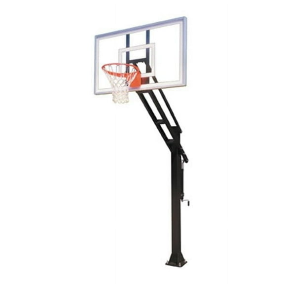 Force Select Steel-Acrylic In Ground Adjustable Basketball System, Columbia Blue