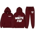 thumbnail image 1 of 2025 White Fox Unisex Letter Print Loose Hoodie Pants Set, 1 of 3