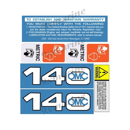 OMC Cobra and King Cobra Remastered Engine Sticker 140