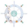 thumbnail image 1 of MLINS Nautical Beach Wooden Boat Ship Steering Wheel Fishing Net Shell Home Wall Decor (Swim ring), 1 of 6