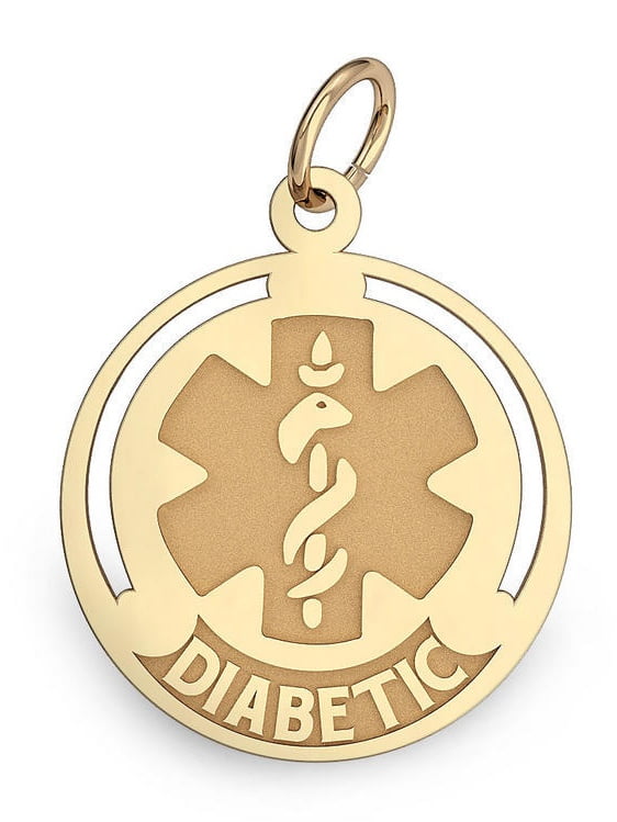 14K Yellow Filled Gold Round Medical "Diabetic