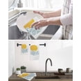 thumbnail image 5 of Yellow Sun Rise Kitchen Dish Towels for Drying Dishes Set of 3, Ocean Waves Coastal Abstract Art Waffle Weave Microfiber Hand Tea Bathroom Towels Quick Dry & Absorbent Towel 15.7x23.6, 5 of 7