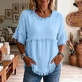 thumbnail image 5 of Womens Short Sleeve Tops Summer 2026 Trendy Boat Day Outfits Dressy Casual Blouses for Work Vacation Mode, 5 of 6