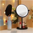 thumbnail image 4 of LED Makeup Mirror Touch Screen Cosmetic Mirrors Battery Operated Tabletop Bathroom Vanity Mirror with led Light (Color : Pink), 4 of 5