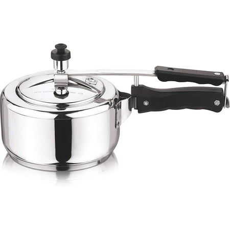 

Vinod 2L Stainless Steel Inner Lid Sandwich Bottom Pressure Cooker 2-Liter