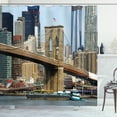 thumbnail image 1 of Ambesonne Urban Shower Curtain, Skyline of Brooklyn NYC, 69"Wx84"L, Multicolor, 1 of 3