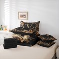 thumbnail image 6 of Catabedysis Princess Bows Alphabet V 7-Piece King Bedding,Brown Leopard Animal Print King Bed in a Bag,Black Reversible For Girls, 6 of 7