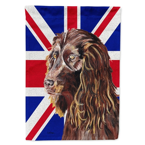 Boykin Spaniel with English Union Jack British Flag House Flag