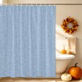 thumbnail image 3 of Misty Blue Shower Curtain, Waterproof Shower Curtains for Bathroom, Rustic Farmhouse Solid Color Washable Fabric Bathtub Curtain Set Bath Decor with 12 Hooks Stall 36"x72", 3 of 8