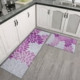 thumbnail image 2 of Purple Floral and Petal Pattern Kitchen Rugs Sets Of 2,Anti Fatigue Kitchen Mat Rugs Non Slip Washable,Decorative Kitchen Floor Mats for Kitchen,Sink,Laundry,17"x30"+17"x47", 2 of 7