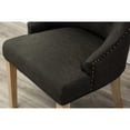 thumbnail image 5 of Button Tufted Charcoal Solid Wood Wingback Chairs with Nail Heads Set of 2 / Create Stylish Dining Setting, 5 of 7