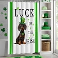 thumbnail image 4 of Shower Curtain, St. Patrick's Day Irish Luck Dog Waterproof Shower Curtain Set with Hooks for Bathroom Showers,Stalls and Bathtubs,48x72In White Back, 4 of 9