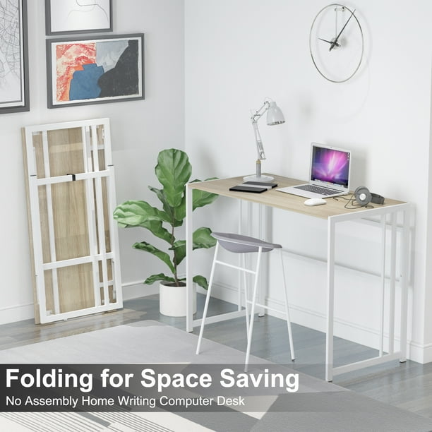 GEZEN Foldable Computer Desk Folding Writing Table Home Office Study