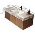 thumbnail image 2 of 48" Floating Bathroom Vanity with Sink, Modern Plywood Bathroom Storage Cabinet with Drawer and 2 Doors, Light Gray Sintered Stone Countertop and White Ceramic Basin, Pre-assembled, Dark Oak, 2 of 6
