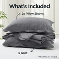 thumbnail image 6 of Ameha 2 Piece Quilt Set Lightweight Embossed Floral Bedspread Soft Microfiber Coverlet Twin Gray, 6 of 11