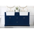 thumbnail image 2 of Elegant Decor Franklin 60" Aluminum MDF Double Bathroom Vanity in Blue, 2 of 3