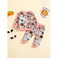 thumbnail image 3 of Spewahor Baby Girl Fall Clothes Long Sleeve Sweatshirts Elastic Waist Long Pants 2Pcs Halloween Outfit Set, 3 of 9
