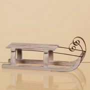 Pack of 2 Decorative Traditional Rustic Christmas Holiday Wood Sleds 13"