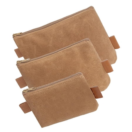 MOMOJIA Waxed Canvas Tool Pouches 3 Pack for Efficient Hardware Storage Tool Organizers