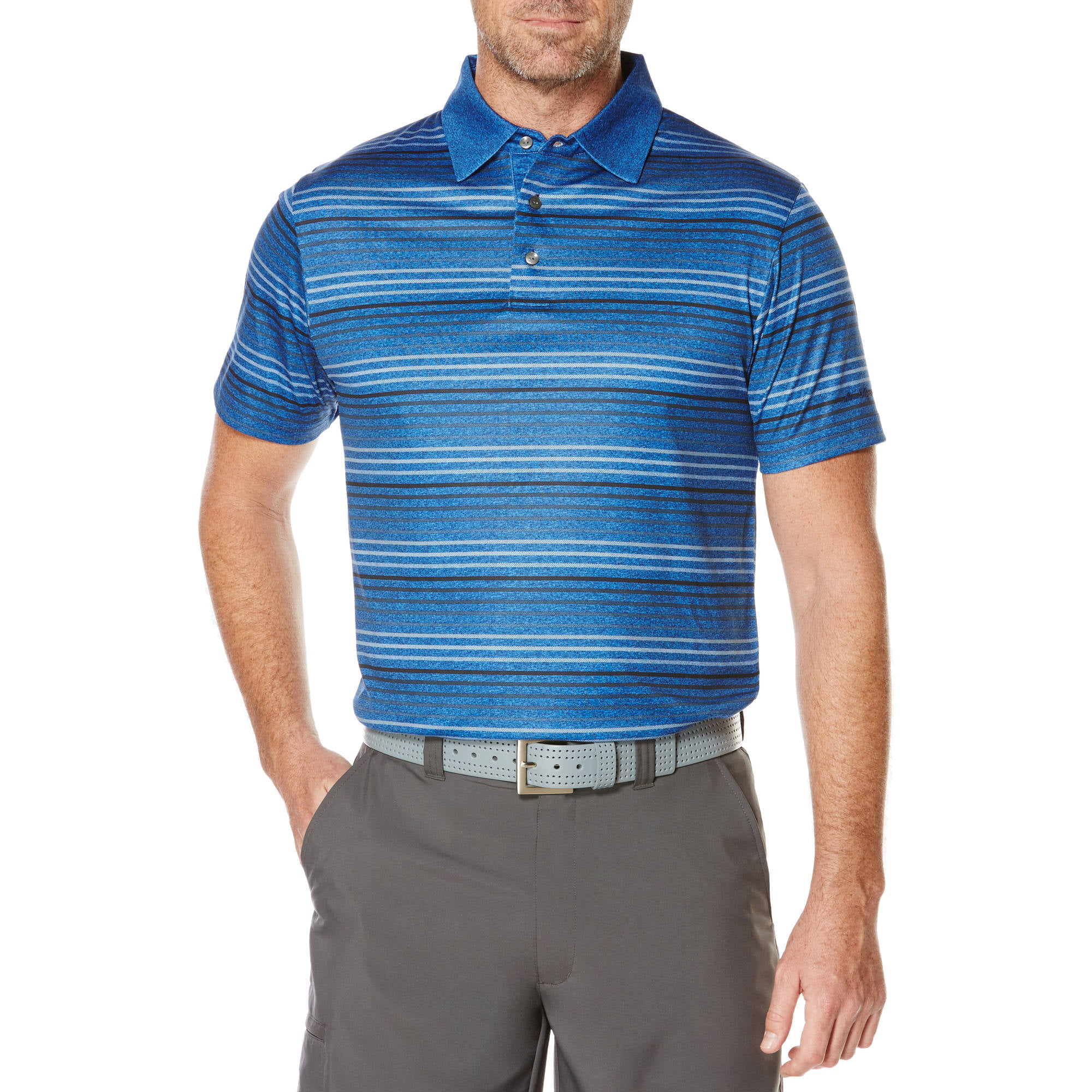 Performance Big Men's Heather Stripe Polo Shirt - Walmart.com