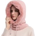 thumbnail image 1 of Gorro de invierno para mujer Gorro de una sola pieza Pasamontañas de punto con forro polar, 1 of 5