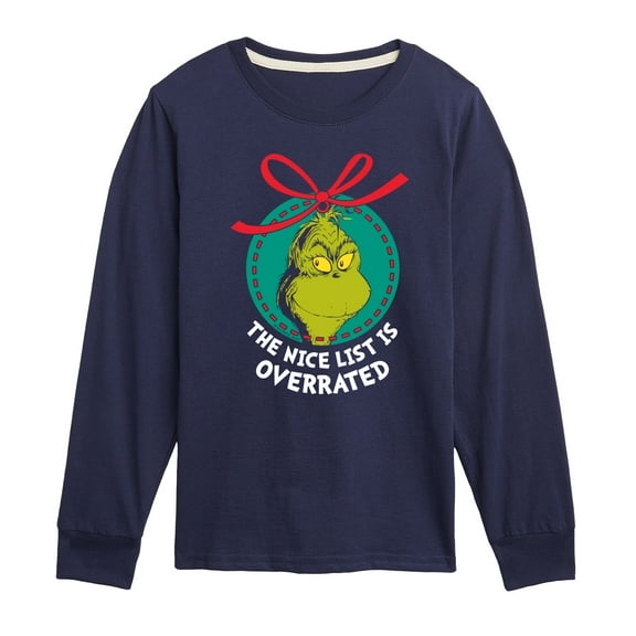 Dr. Seuss The Grinch - Christmas - Nice List Is Overrated - Toddler & Youth Long Sleeve Graphic T-Shirt