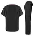 thumbnail image 4 of Womens Scrubs Set,Women's Scrub for Women V-Neck Top & Cargo Pants, Comfortable Scrub Set Stretch Fabric - Black - L, 4 of 4