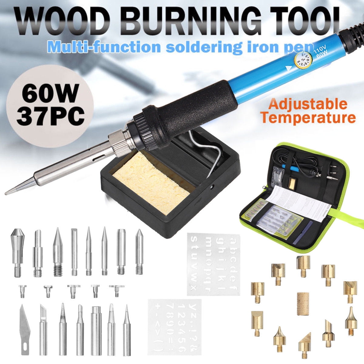 Lv. life Wood Burning Pen Set Tools Tips Alphabet Numbers 