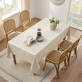 thumbnail image 3 of Decorelia Floral Damask Tablecloth Rectangluar, Wipeable Decorative Table Cloth Waterproof Table Cover for 6 Ft Table, Farmhouse Dining Coffee Table Outdoor (Oblong, 60 x 84 Inch (6-8 Seats), Beige), 3 of 15